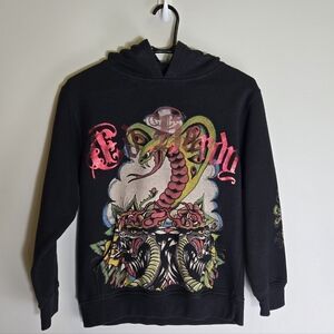 Ed Hardy by Christian Audigier Kids Cobra Graphic Hoodie - Size Medium